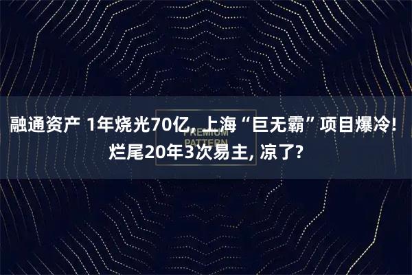融通资产 1年烧光70亿, 上海“巨无霸”项目爆冷! 烂尾20年3次易主, 凉了?